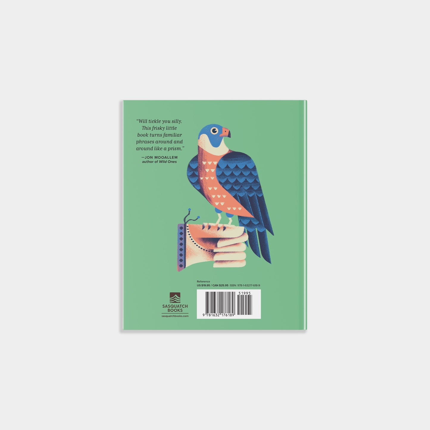 'An Apple a Day' Book cover with a parrot illustration on a green background