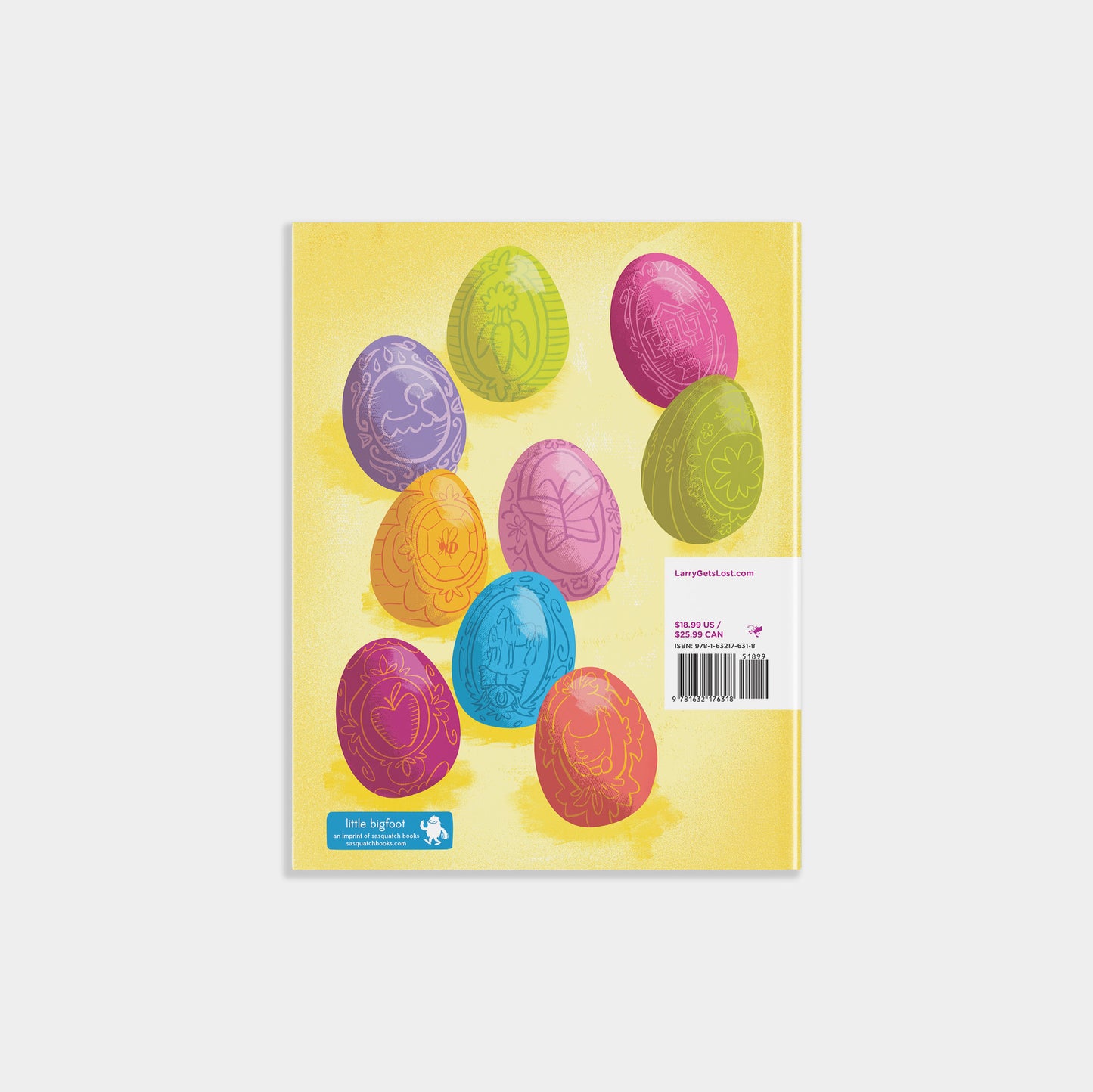 Packaging of colorful plastic Easter eggs on a yellow background