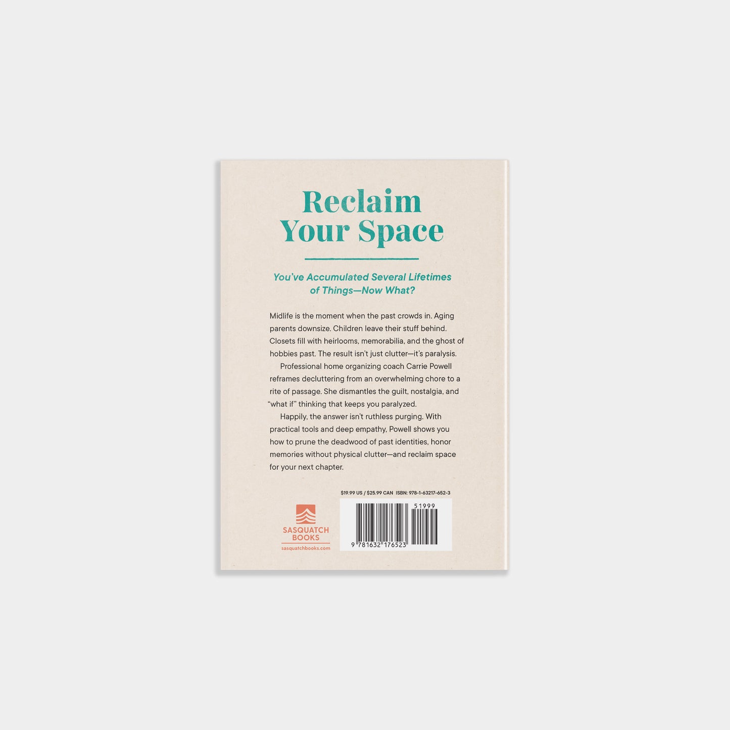 Book cover with text 'Reclaim Your Space' on a beige background