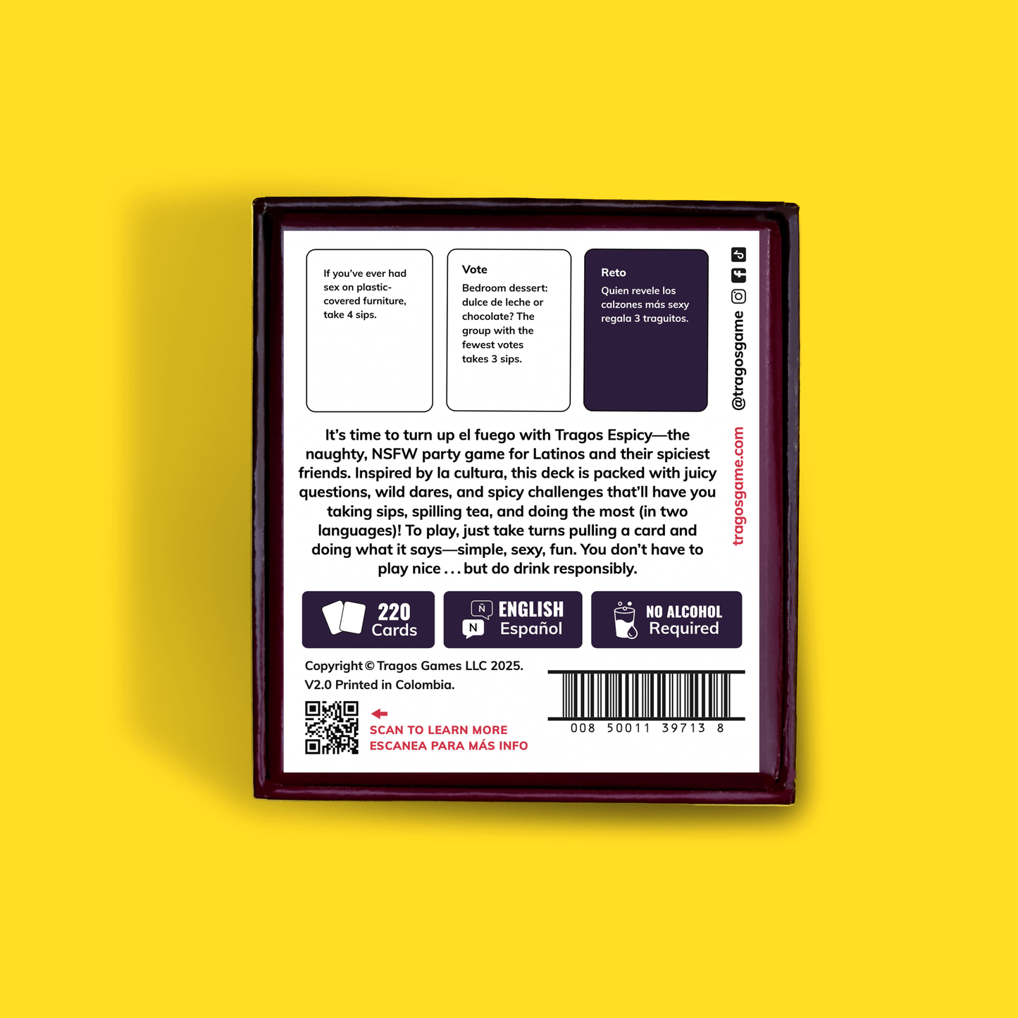 Tragos Espicy R-Rated Adult Bilingual Party Game