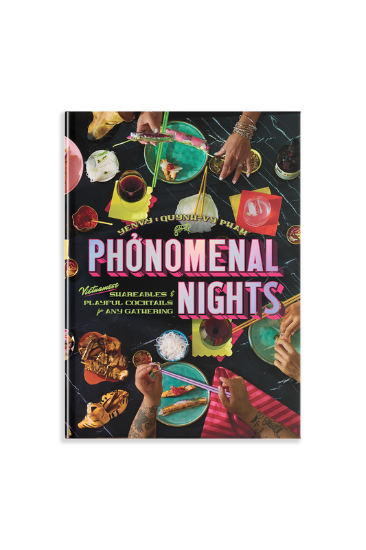 Book cover of 'Phönomenal Nights' with colorful illustrations and text on a black background