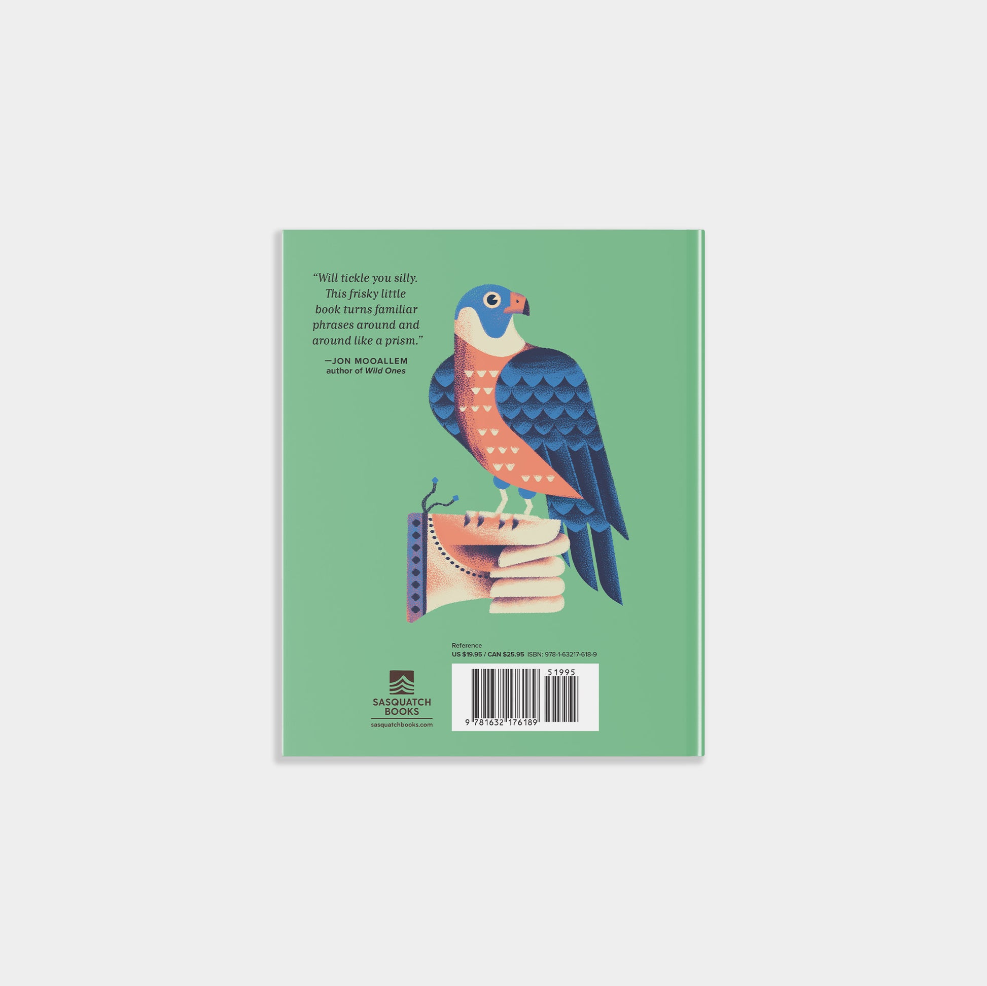 'An Apple a Day' Book cover with a parrot illustration on a green background