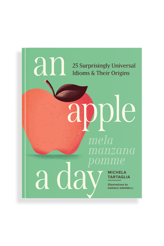 Book cover of 'An Apple a Day' with an illustration of an apple on a green background