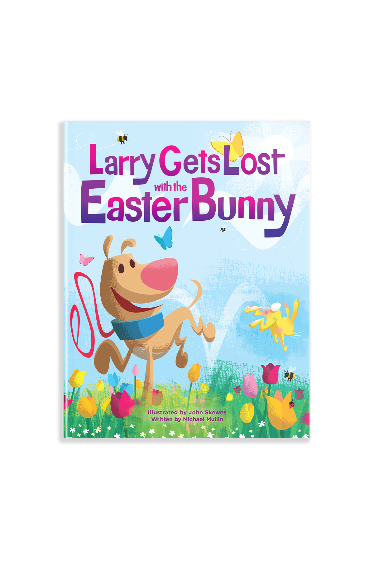 Book cover of 'Larry Gets Lost with the Easter Bunny' featuring a cartoon dog and Easter elements.