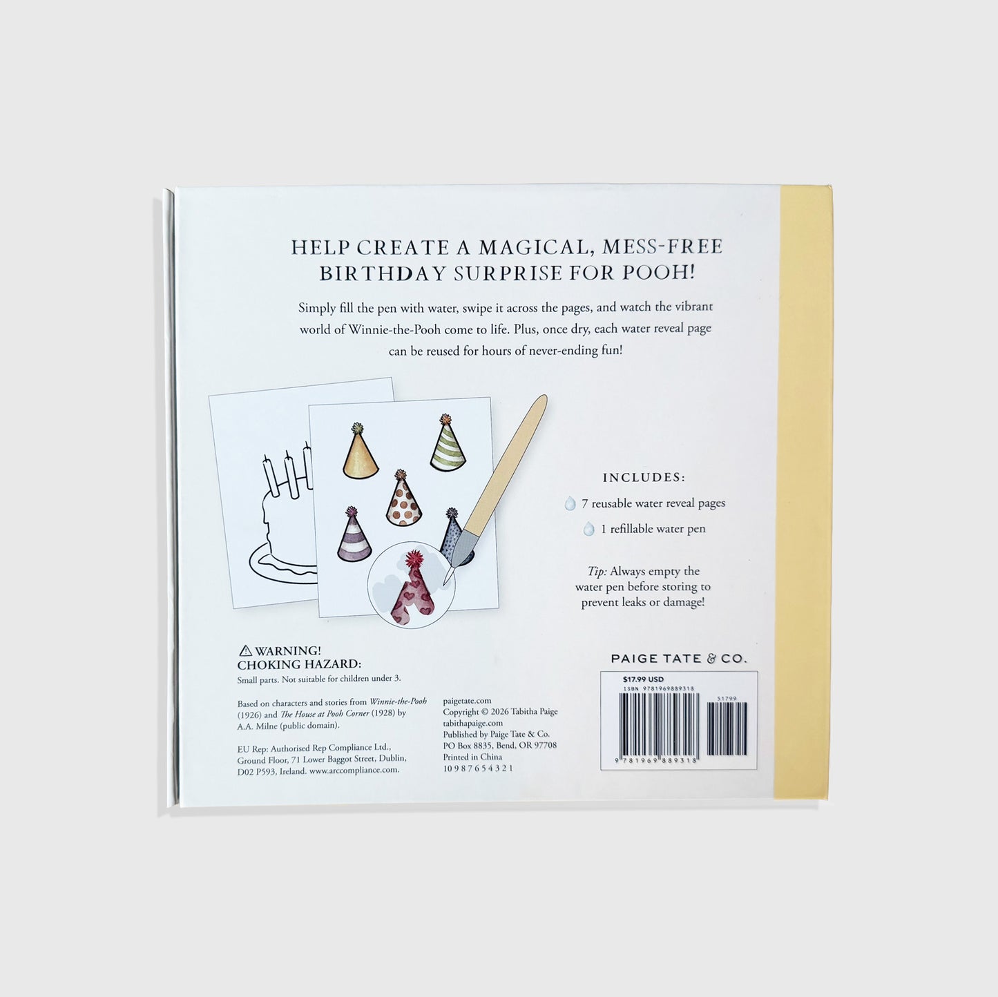 Back cover of a product packaging with text and illustrations on a white background