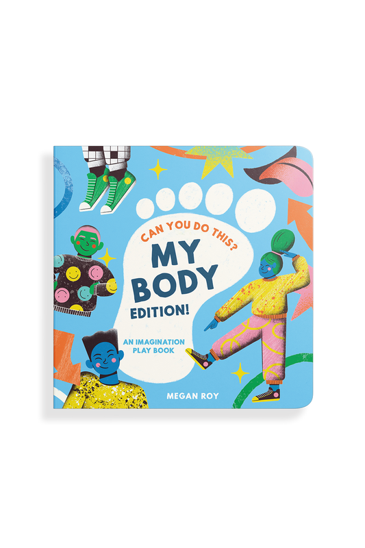Children's book titled 'Can You Do This? My Body Edition!' with colorful illustrations on a blue background.