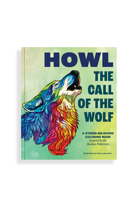 Colorful book cover of 'Howl: The Call of the Wolf' with a wolf illustration on a white background.