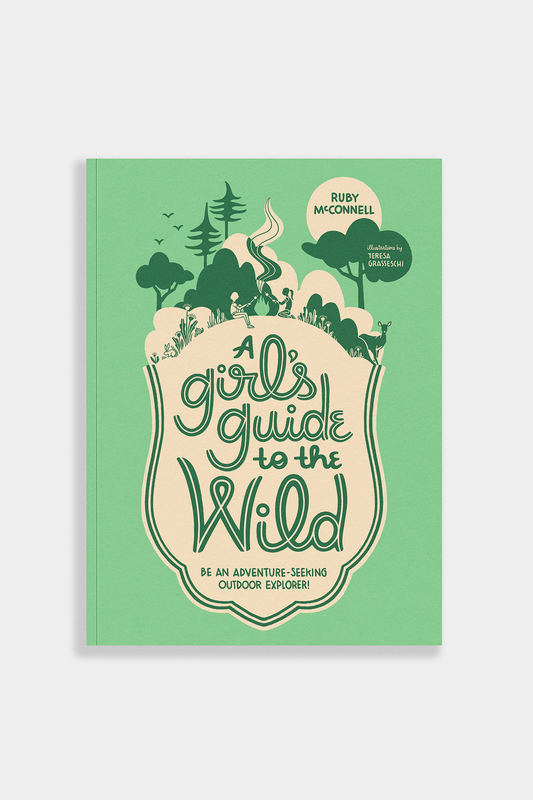 Book cover of 'A Girl's Guide to the Wild' with green background and nature-themed design.