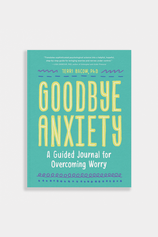 Book titled 'Goodbye Anxiety' A Guided Journal for Overcoming Worry
