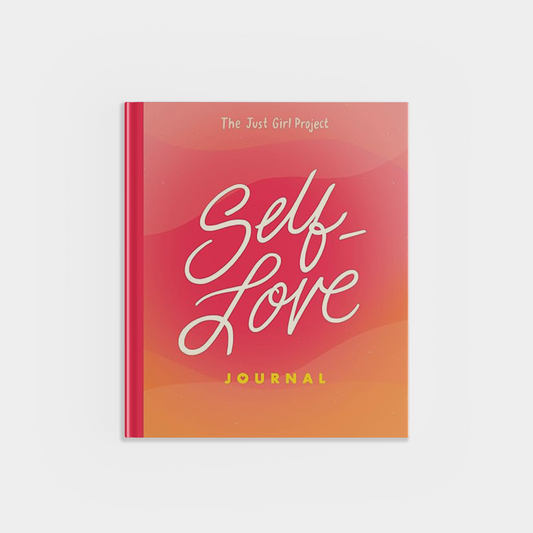  'The Just Girl Project Self-Love Journal' text on a gradient cover
